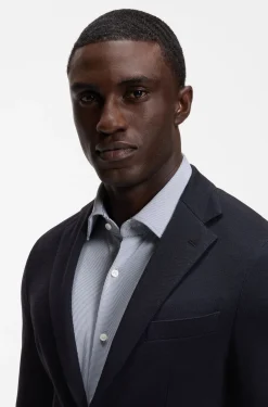 Slim-fit blazer in micro-patterned stretch jersey