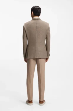 Slim-fit blazer in micro-patterned cotton