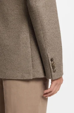 Slim-fit blazer in micro-patterned cotton