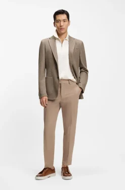 Slim-fit blazer in micro-patterned cotton