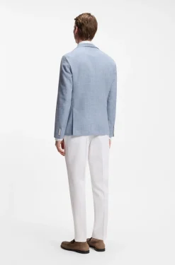 Slim-fit blazer in micro-patterned fabric