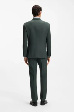 Slim-fit blazer in patterned stretch wool