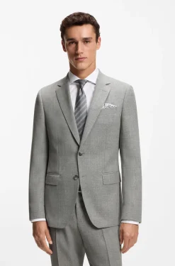 Slim-fit blazer in patterned stretch wool