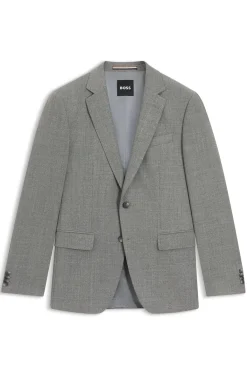 Slim-fit blazer in patterned stretch wool