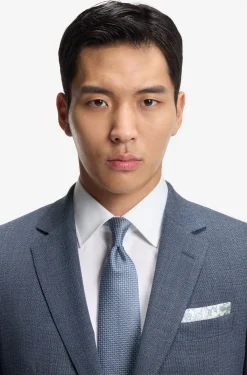 Slim-fit blazer in patterned stretch wool