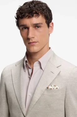 Slim-fit blazer in virgin wool and cotton