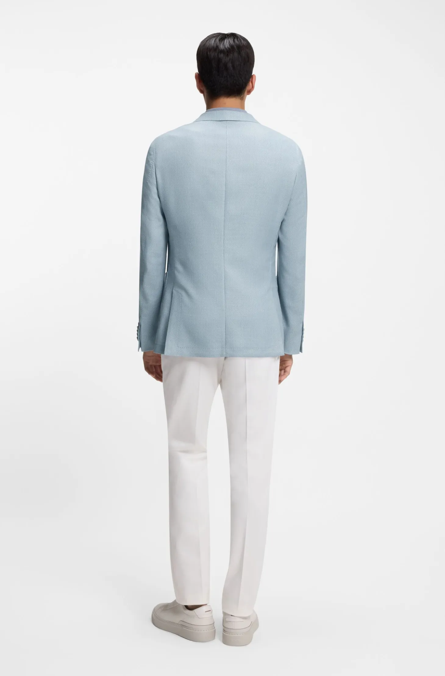 Slim-fit blazer in wool, silk and linen