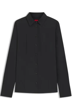 Slim-fit blouse in easy-iron poplin