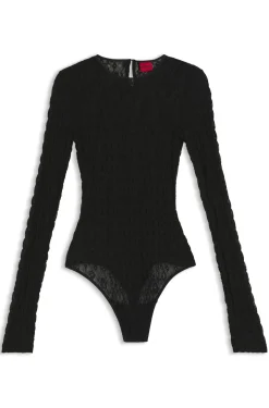 Slim-fit bodysuit in stretch lace