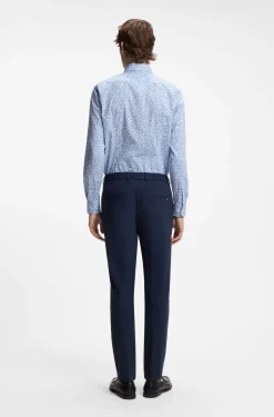 Slim-fit business shirt in stretch poplin