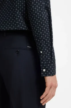 Slim-fit business shirt in stretch poplin
