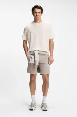 Slim-fit chino shorts in printed stretch cotton