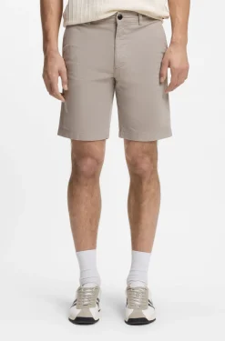 Slim-fit chino shorts in printed stretch cotton
