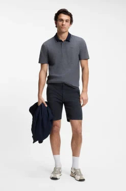 Slim-fit chino shorts in printed stretch cotton