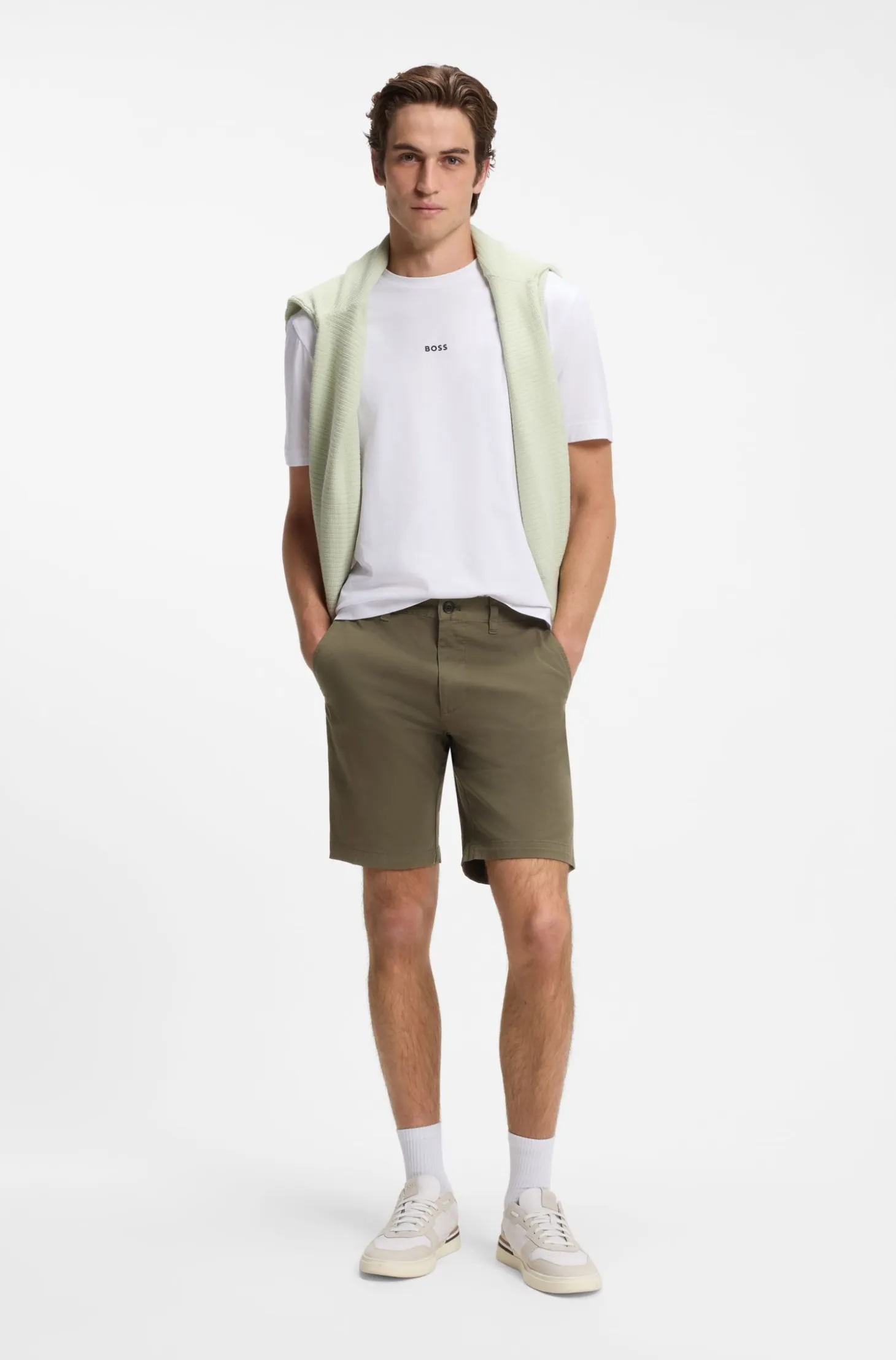 Slim-fit chino shorts in stretch cotton