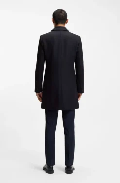 Slim-fit coat in a wool blend with cashmere