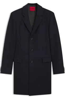 Slim-fit coat in a wool blend with cashmere