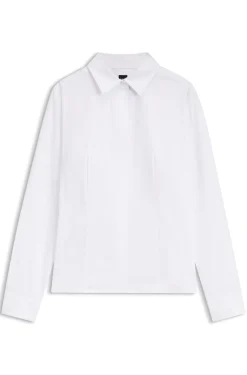 Slim-fit cotton-blend blouse with side zip