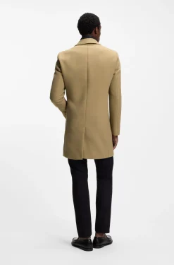 Slim-fit cotton-blend coat with detachable padded inner