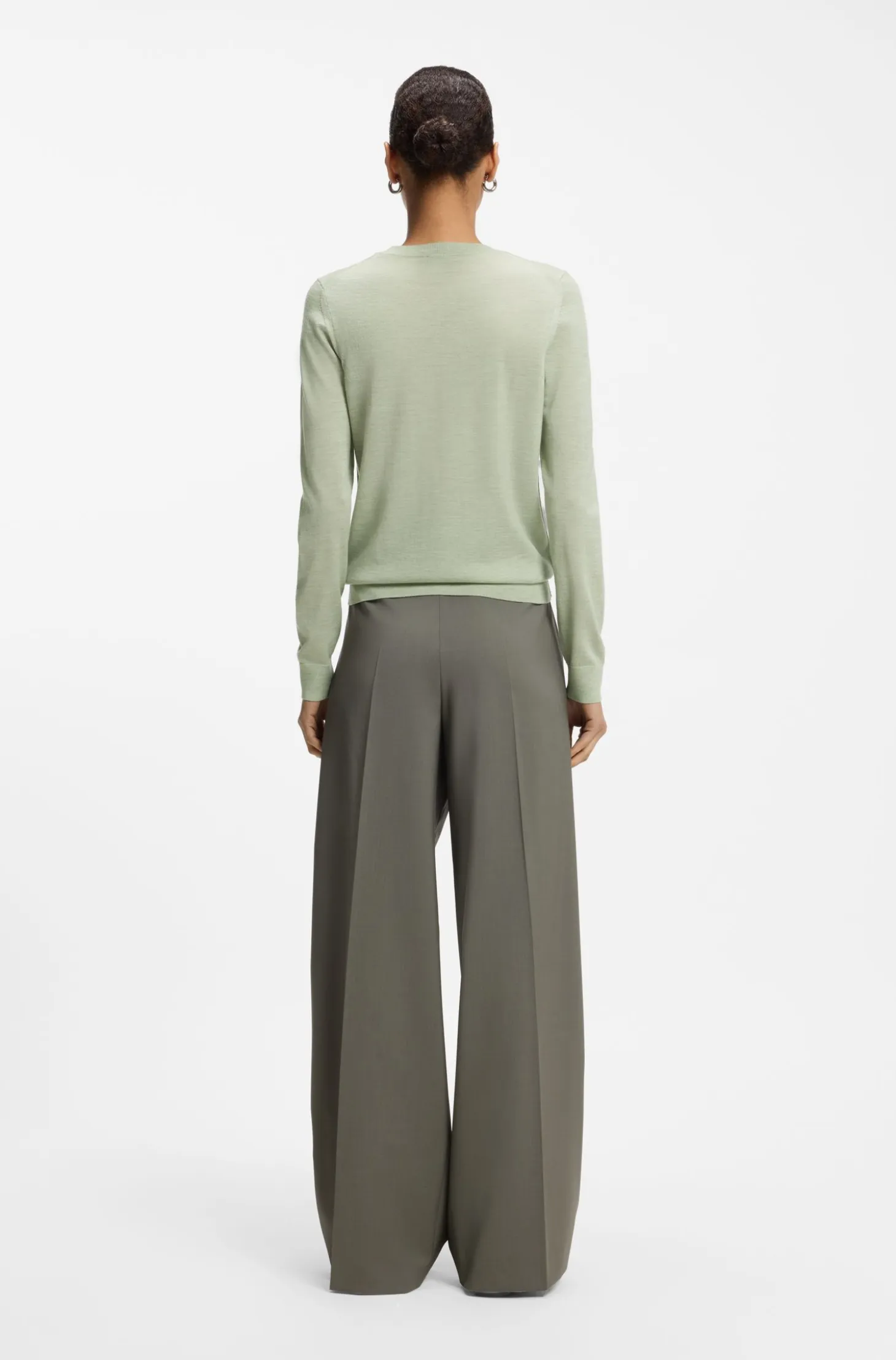 Slim-fit crew-neck sweater in merino wool