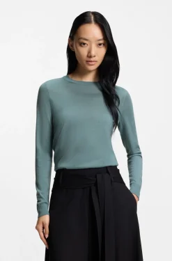 Slim-fit crew-neck sweater in merino wool