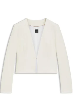 Slim-fit cropped jacket with collarless styling