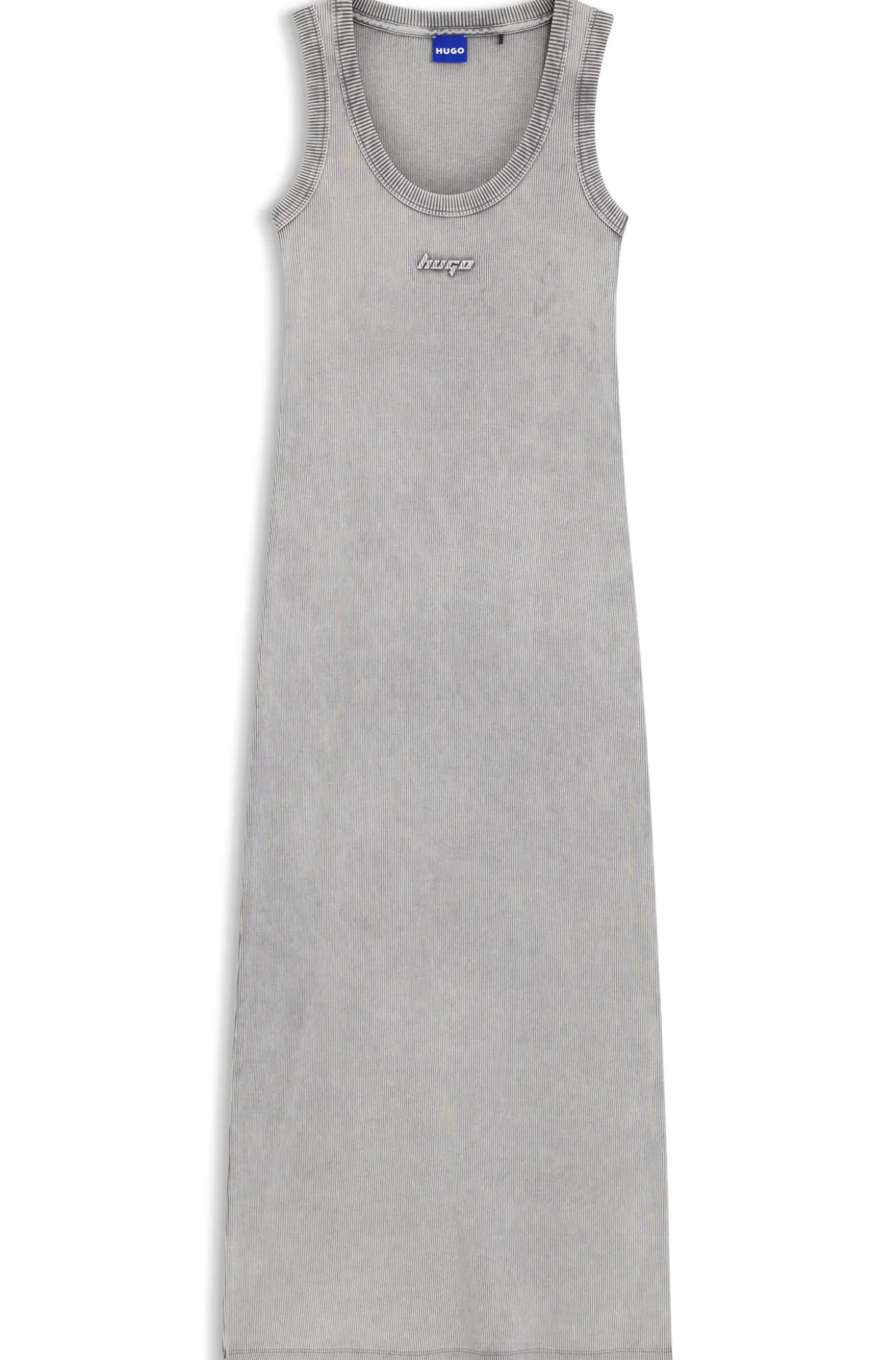 Slim-fit dress in stretch cotton with embossed logo