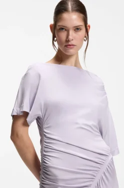Slim-fit dress with gathered details