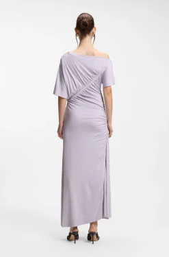 Slim-fit dress with gathered details
