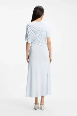 Slim-fit dress with gathered details