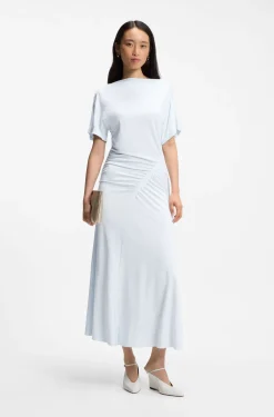Slim-fit dress with gathered details