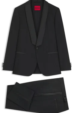 Slim-fit evening suit in stretch twill