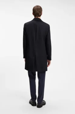 Slim-fit formal coat in wool with cashmere