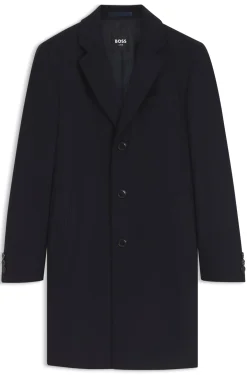 Slim-fit formal coat in wool with cashmere