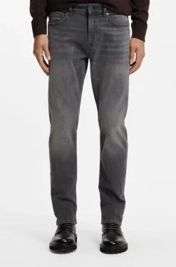 Slim-fit grey jeans in flexible soft-motion denim