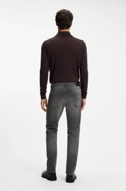 Slim-fit grey jeans in flexible soft-motion denim