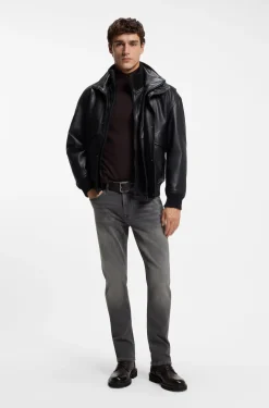 Slim-fit grey jeans in flexible soft-motion denim