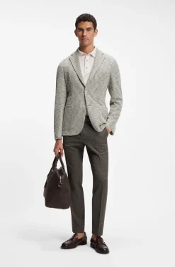 Slim-fit jacket in a patterned cotton blend