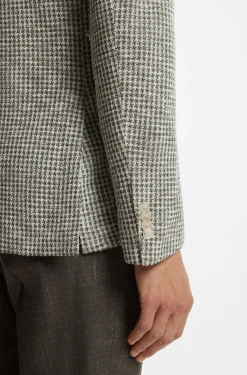Slim-fit jacket in a patterned cotton blend