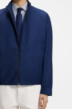 Slim-fit jacket in chalk-striped virgin wool