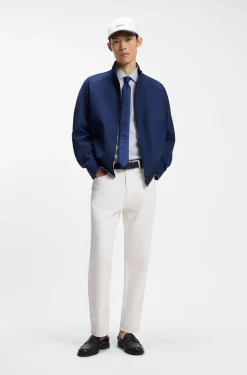 Slim-fit jacket in chalk-striped virgin wool