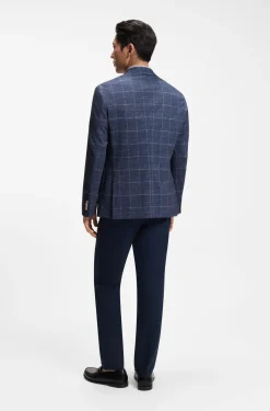 Slim-fit jacket in checked stretch jersey