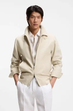 Slim-fit jacket in linen