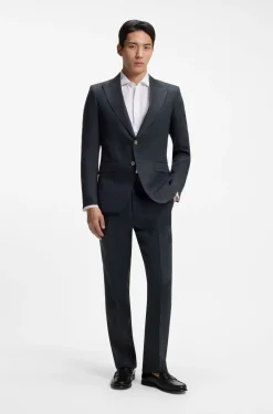 Slim-fit jacket in linen twill