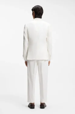 Slim-fit jacket in linen twill