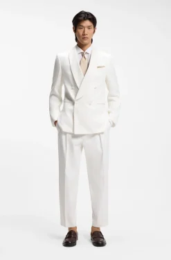 Slim-fit jacket in linen twill