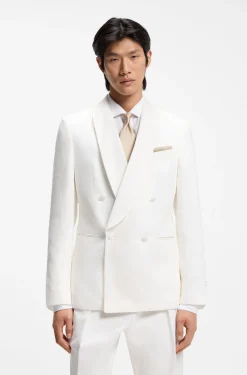 Slim-fit jacket in linen twill