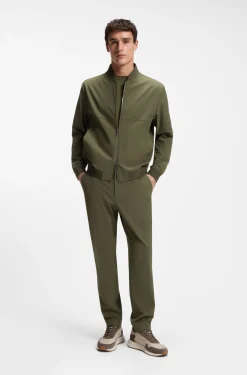 Slim-fit jacket in micro-patterned stretch fabric
