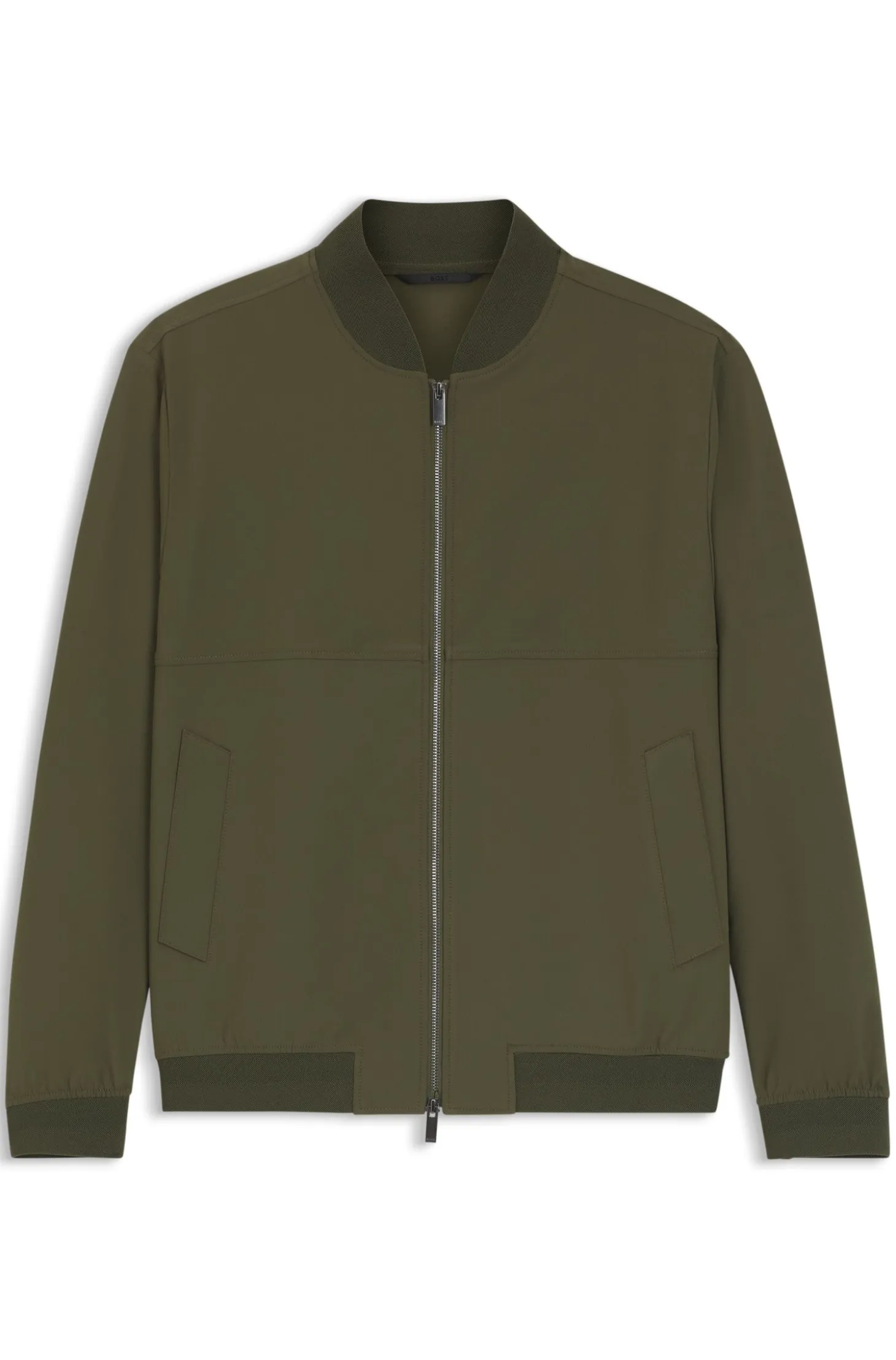 Slim-fit jacket in micro-patterned stretch fabric