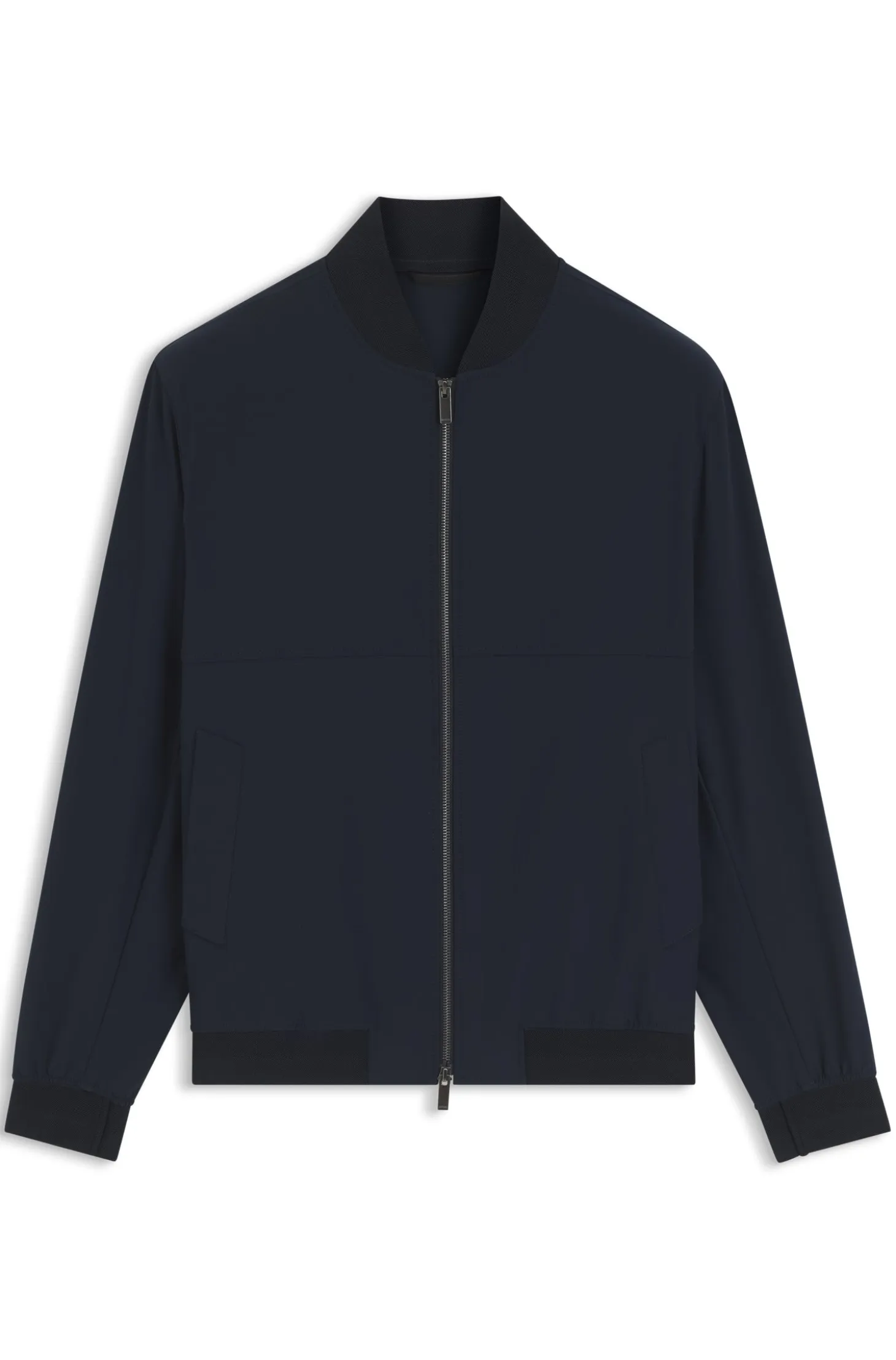 Slim-fit jacket in micro-patterned stretch fabric
